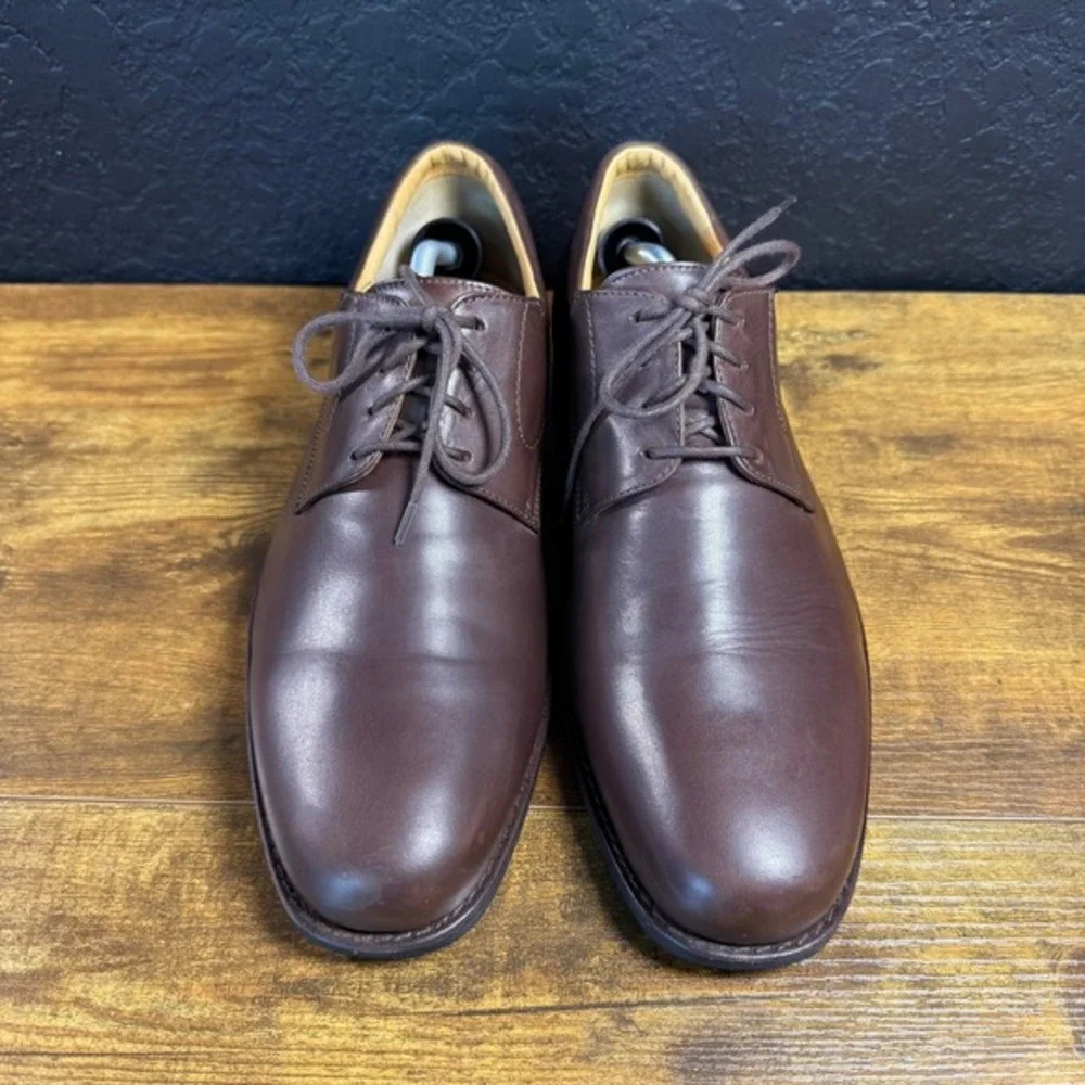 Johnston & Murphy 20-7426 Brown Leather Plain Toe‎ Derby Mens Size 11.5 M